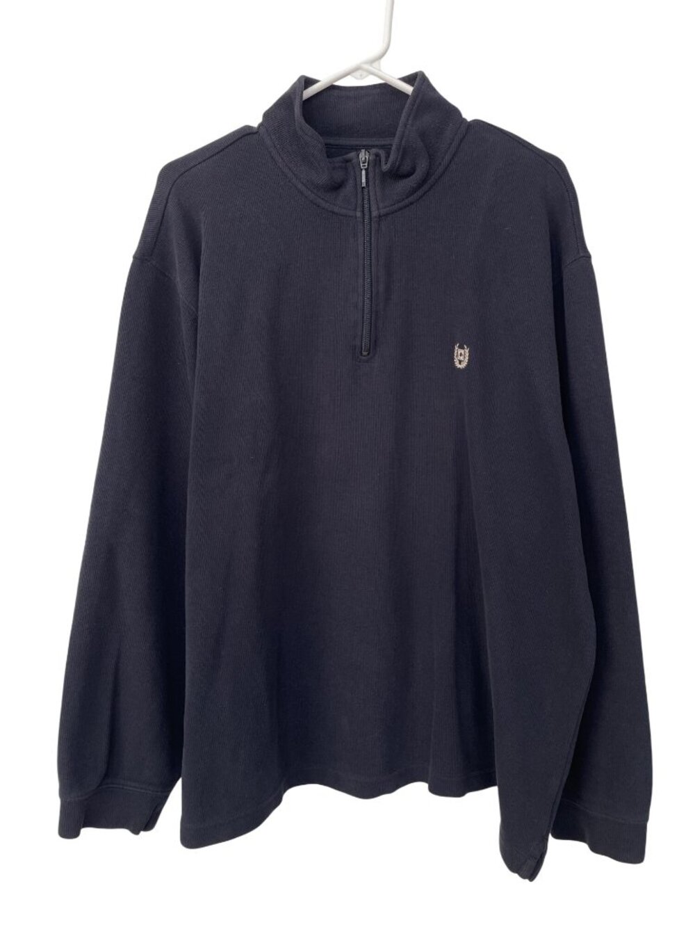 Chaps Pullover Sweater XL Mock Neck Quarter Zip Long Sleeve Cotton Outerwear